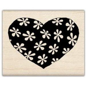 Inkadinkado Heart Full of Flowers Rubber Stamp NWT Crafts Scrapbook
